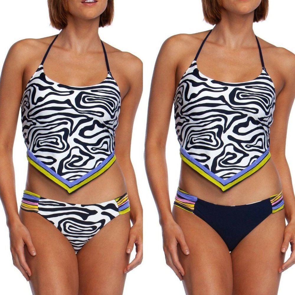 NWT Trina Turk Zebra Tankini Top & Reversible Bikini Bottom 6